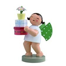 Geschenkeengel mit Geschenken, Grünhainichener Engel 