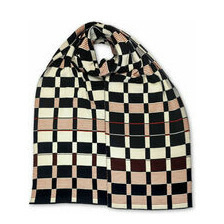Jacquard Schal - 100% feine Merinowolle breit