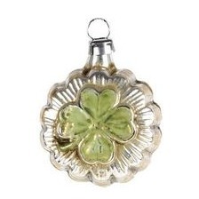 Christbaumschmuck Glas GLÜCKSKLEE, patiniert