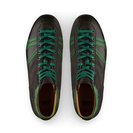 Derby Ledersneaker Kalbsleder - Vegetabil gegerbt anthrazit / grün Produktnummer: 808.01124