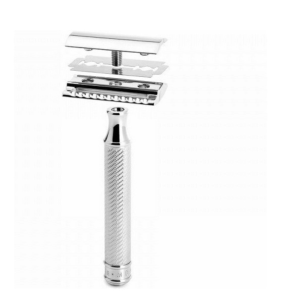 Rasierhobel TRADITIONAL, verchromt, mit den dazugehörigen MÜHLE Rasierklingen