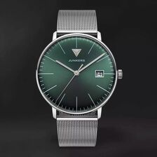 Ziffernblatt: Grün,
Armband: Metall Silber Junkers BAUHAUS Automatik Armbanduhr mit Datumsanzeige