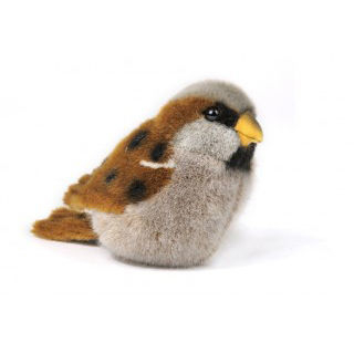 kleine Spatz aus Plüsch von Kösen von rechts 