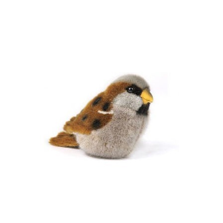 kleine Spatz aus Plüsch von Kösen von rechts 