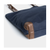 Einkaufstasche L Segeltuch in blau mit Lederriemen von Hack Lederware
