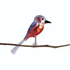 Eisvogel aus Glas mit Fiberglasschwanz, handbemalt, 10cm