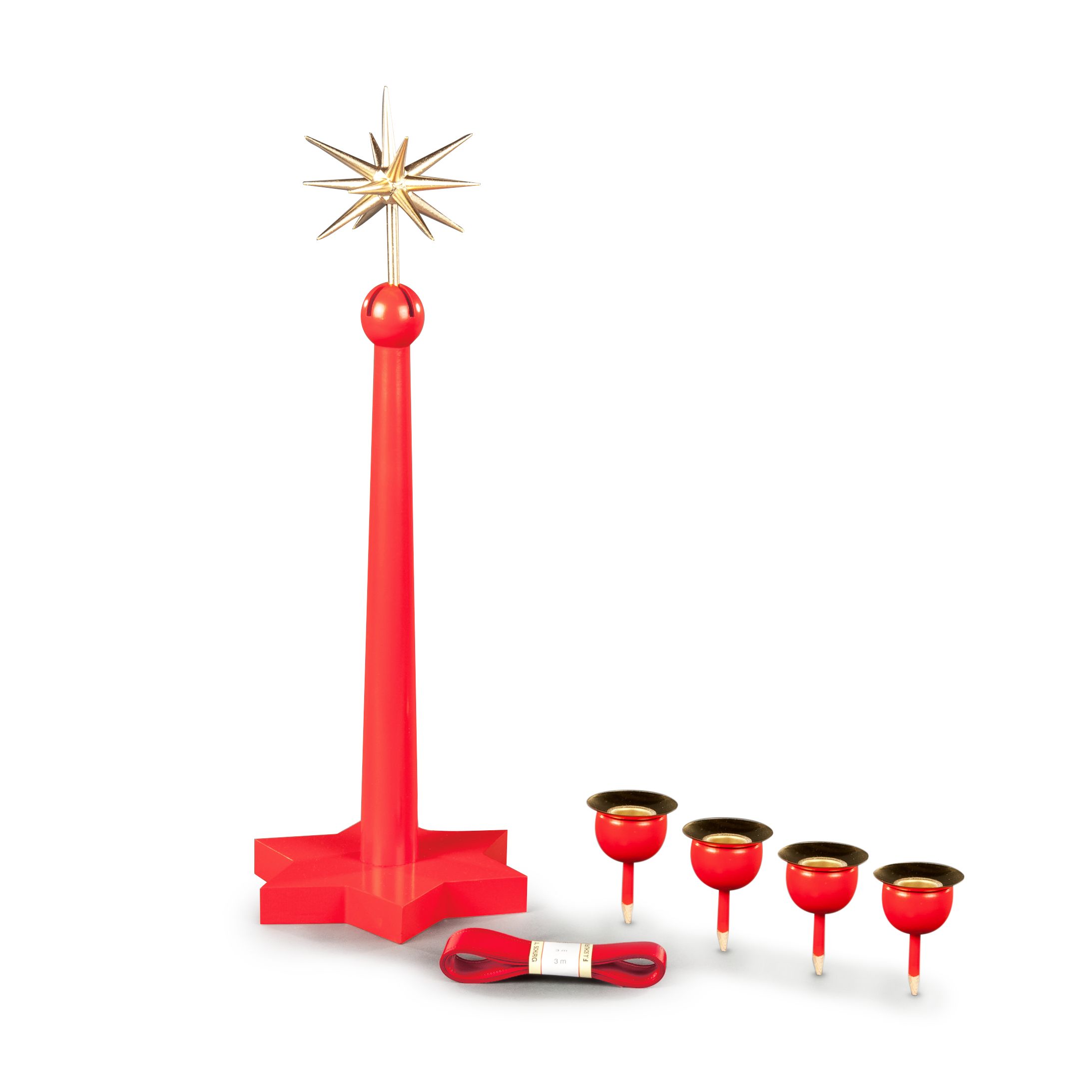 Adventsständer mit Kerzenhaltern und Stern für einen Adventskranz