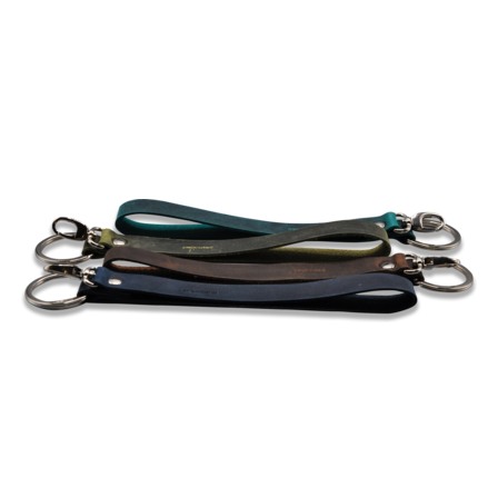Schlüsselbänder mit Karabiner und Ring in Rindleder gewachst 20cm 