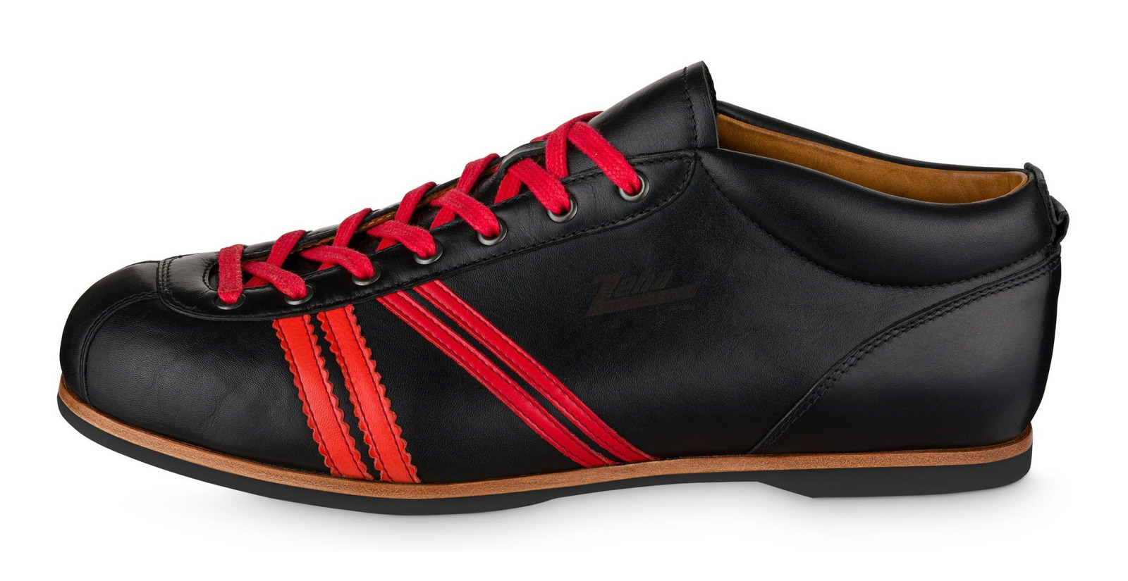 Liga Ledersneaker Kalbsleder schwarz / koralle / rot Produktnummer: 855.01123