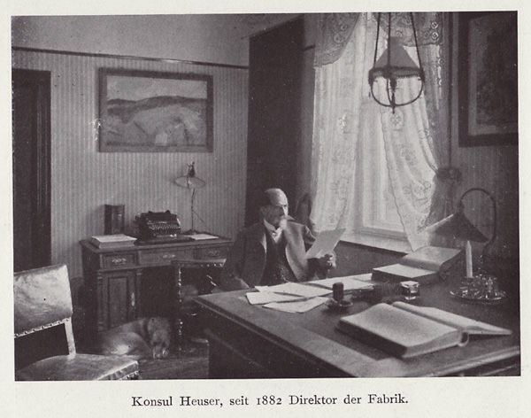 Konsul Heuser, Direktor der Fabrik um 1880