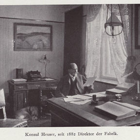 Konsul Heuser, Direktor der Fabrik um 1880