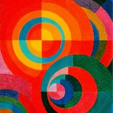 Bauhaus Kunst Doppelkarte - Motiv: Johannes Itten - Kreise - Standort: Rom, Galleria Nazionale d'Arte Moderna