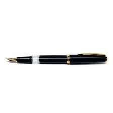 Kolbenfüllhalter Classic Gold  Schwarz 