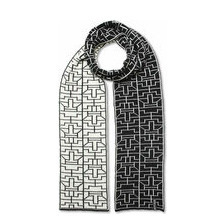 Jacquard Schal - 100 % feine Merinowolle