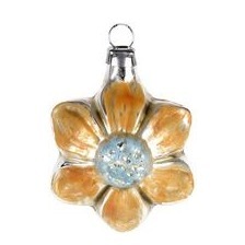 Glasminiatur ORANGE BLÜTE, patiniert