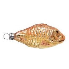 Glasminiatur GOLDFISCH, patiniert