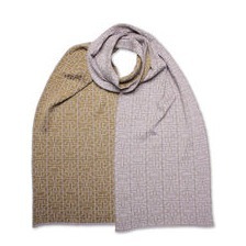 Jacquard Schal - 50% Seide & 50% feine Merinowolle