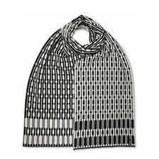 Jacquard Schal - 100% feine Merinowolle breit