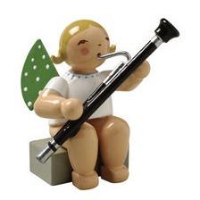 Grünhainichener Engel - Sitzender MUSIKANT mit Fagott
