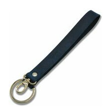Schlüsselband aus Leder mit Ring und Karabiner