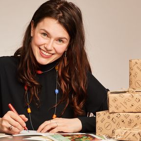 auf einer hübschen Kunstkarte.