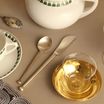 LILY Mokka Untertasse aus vergoldetem Messing von der Glasmanufaktur Lobmeyr