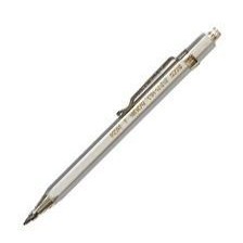 Druckbleistift silber mit Minenspitzer und Clip