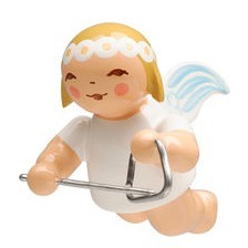Christbaumschmuck, Margeritenengel schwebend, klein mit Triangel