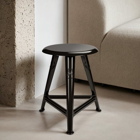 ROWAC Schemel Hocker Steel Schwarz
