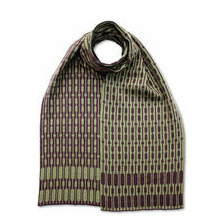 Jacquard Schal - 100% feine Merinowolle breit