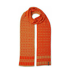 Jacquard Schal - 100 % feine Merinowolle