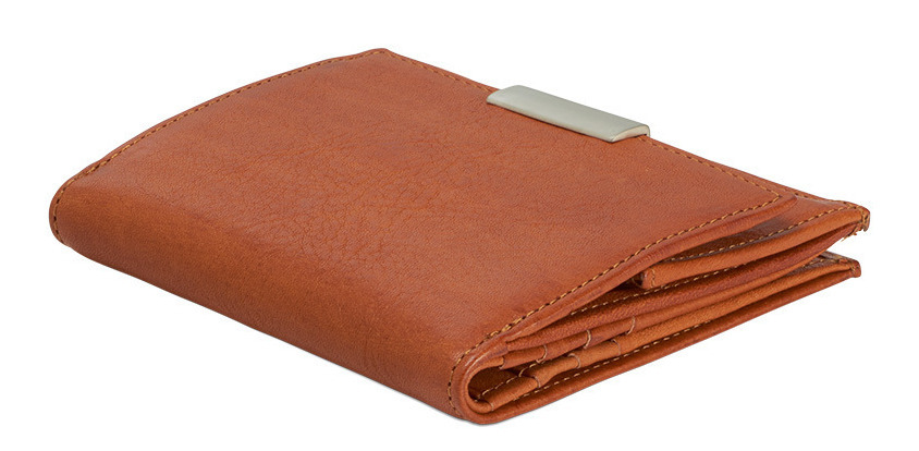 Sonnenleder Geldbörse Wienerfluss K in Rindleder Natur mit Wiener Schachtel, Fach für Scheine und Fächern für Karten