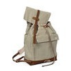 Hack Lederware Rucksack DAYBAG Segeltuch mit Lederriemen in distel, geöffnet