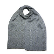 Jacquard Schal - 50% Seide & 50% feine Merinowolle
