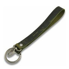 Schlüsselband aus Leder mit Ring und Karabiner
