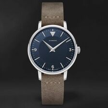 Ziffernblatt: Blau,
Armband: Veloursleder Armband Junkers THERESE 36 - Elegante vintage Damenuhr