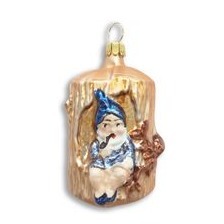 Christbaumschmuck aus Glas - blauer Zwerg