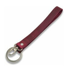Schlüsselband aus Leder mit Ring und Karabiner