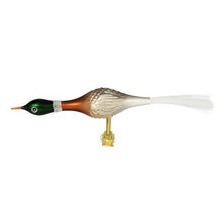 Glasvogel WILDENTE, mundgeblasen, handbemalt mit Fiberglasschwanz, 18cm