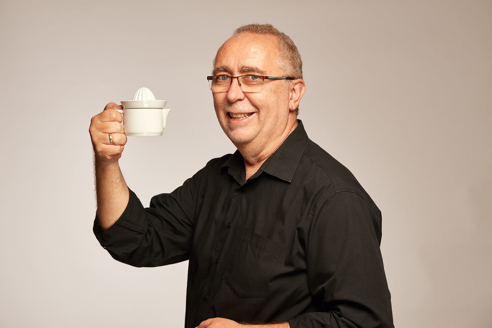 Im täglichen Gebrauch mit fröhlicher Zitruspresse