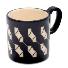 Ritz Moccaobertasse 558 - schwarzer Grund, weiße geometrische Figuren