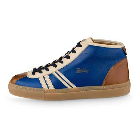 Ledersneaker Trainer Kalbsleder saphirblau / cognac / weiß Produktnummer: 130.05125