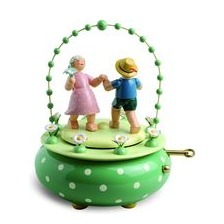 Spieldosen mit 36-stimmigen Musikwerken, "Zwei Tänzer im Bogen"