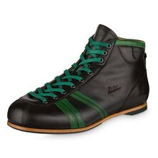 Lederschuh DERBY anthrazit / grün
