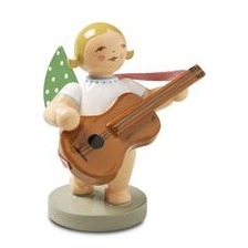 Grünhainichener Engel - Stehender MUSIKANT mit Gitarre