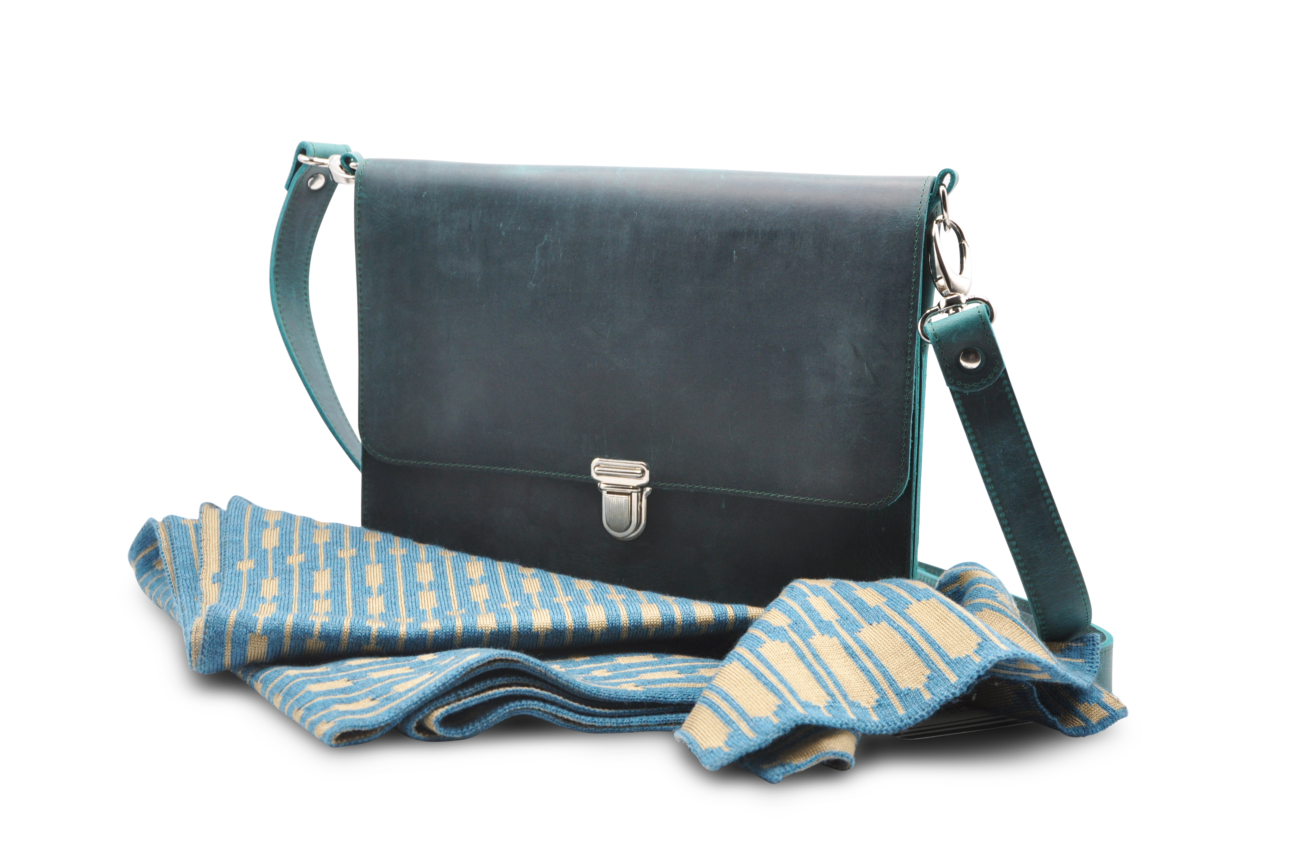 BORSA M in petrol mit Accessoires von Fortschritt Berlin