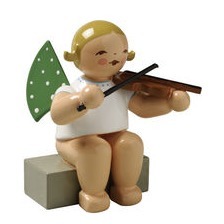 Grünhainichener Engel - Sitzender MUSIKANT mit Geige
