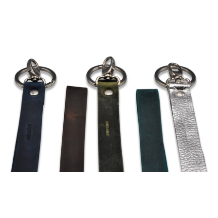 Schlüsselbänder mit Karabiner und Ring in Rindleder gewachst 20cm