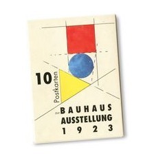 Mappe mit 10 Postkarten zur Bauhausaustellung 1923