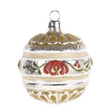 Weihnachtskugel Jugendstil 'Kugel mit Blütenband'